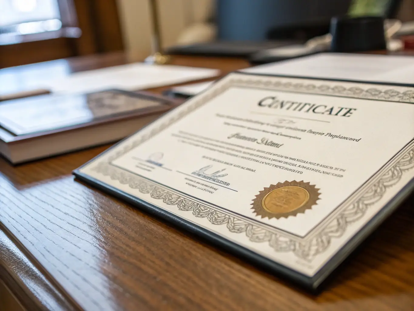 A close-up shot of a hand holding a Continental Standards Commission accreditation certificate, with the African continent map subtly visible in the background.