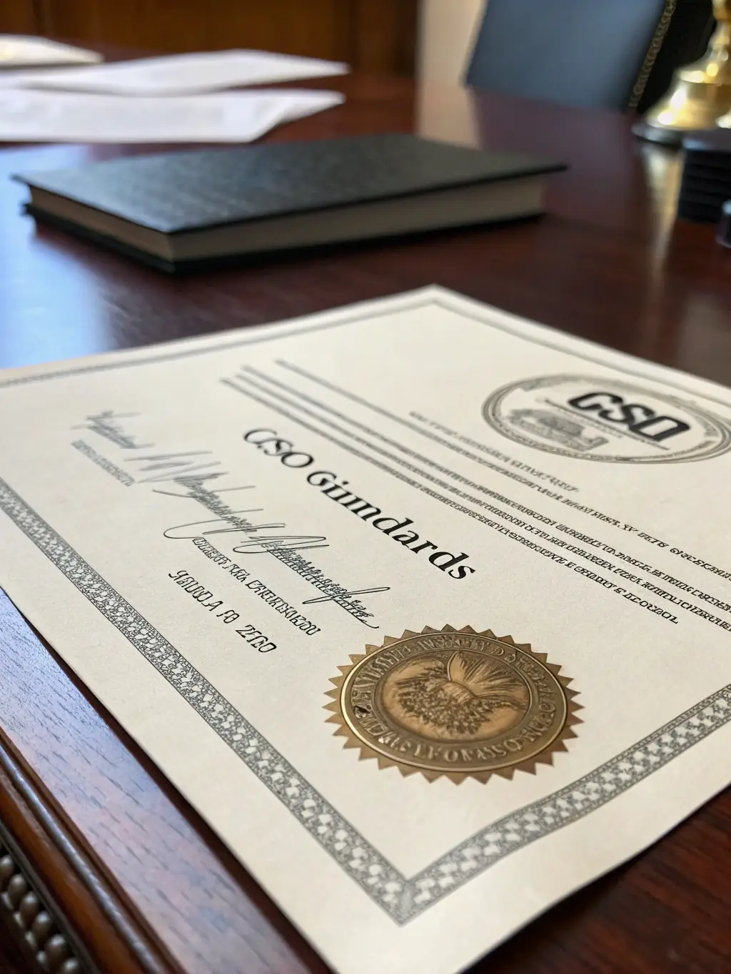 A close-up shot of a document with the CONTINENTAL STANDARDS COMMISSION logo, highlighting the importance of accurate documentation.